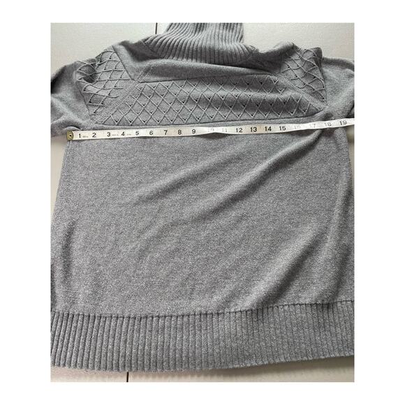 Banana Republic Sweater Cowl Neck Long Sleeve Pullover Knitted Gray M Cozy Winte - Picture 9 of 11